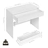 eSituro Scrivania per Computer con Cassetto, Scrivania da Ufficio, 100x50 cm, Tavolo da Lavoro in Legno, per Camera da Letto, Bianco #2