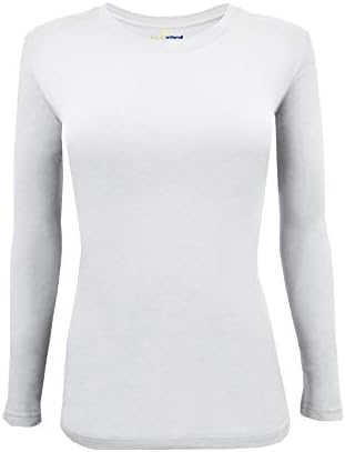 Natural Uniforms Women's Under Scrub Tee Crew Neck Long Sleeve T-Shirt (White, Medium)