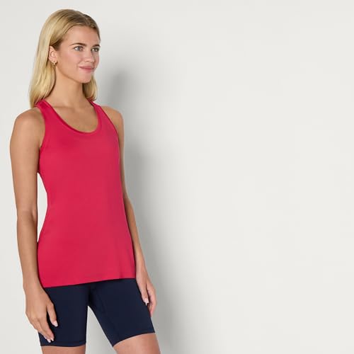 Image of Amazon Essentials Women's Active Quick Dry Tech Stretch Racerback Scoop Neck Tank Top, Multipacks