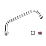 G3/4 Internal Thread 10” Commercial Faucet Swivel Spout Replacement: Add-on Swing Nozzle Spout - Chrome Polished Spout Replacement Part For Commercial Kitchen Sink Faucet - 1.8gpm/ 2.2gpm Aerator