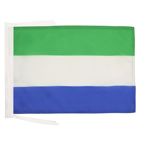 AZ FLAG - Drapeau Sierra Leone - 45x30 cm - Pavillon Sierra-Léonais 100% Polyester Avec Deux Cordelettes - 20g