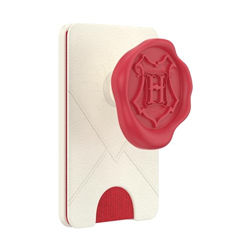 Image of PopSockets Phone Wallet with Expanding Grip and Adapter Ring for MagSafe, Phone Card Holder, Wireless Charging Compatible, Wallet Compatible with MagSafe - Hogwards Letter