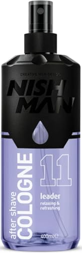 Nishman Colonia para después del afeitado, 400 ml, aroma refrescante para el hombre moderno, perfecto para después del afeitado, protección y humedad de larga duración (400 ml, 11 – Leader)