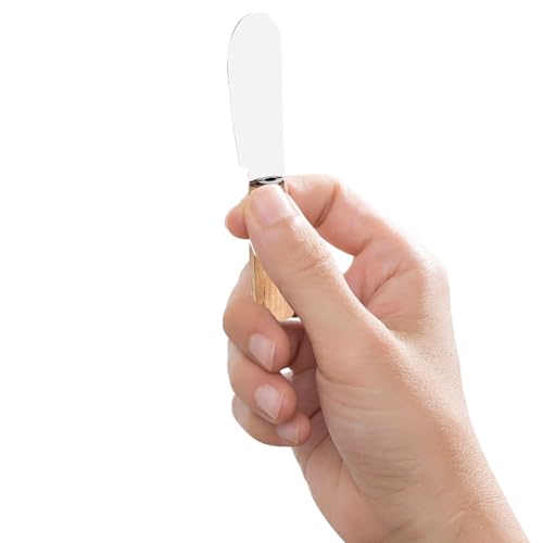SUPVOX Espátulas para Mantequilla 6 Piezas Mango de Madera, Acero Inoxidable, Multiusos para Untar Crema y Frutas, Utensilios de Cocina Domésticos Ideales para Hornear y Color Aleatorio