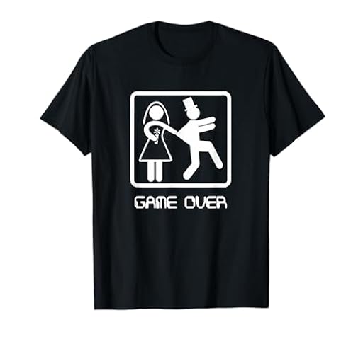 Camisa Game over, camisa para novio de soltero y novio de videojuegos Camiseta | Ya disponible en tu tienda friki favorita! En mundofriki.es!