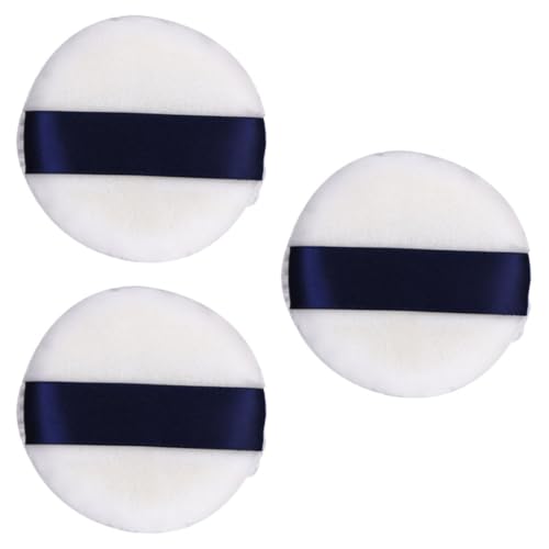 CIYODO Borla para Polvos Sueltos Forro Polar Doble y Cinta, 3 Unidades, Adecuada para Maquillaje Corporal y Polvos Minerales, Uso en Bebés y Delicada Color Aleatorio