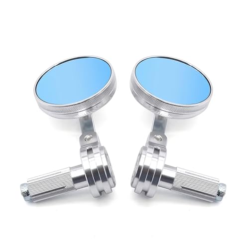 Rétroviseur de guidon moto embout de guidon universel verre bleu et réflecteur