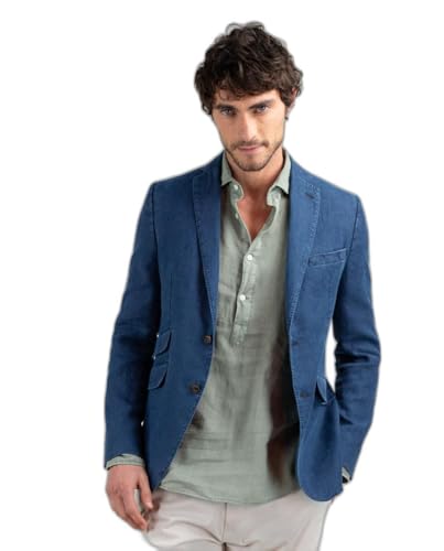 El Ganso Americana Lino Lavado Azul