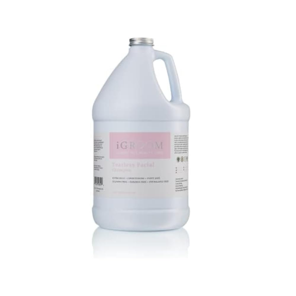 iGroom Tearless Facial Dog Shampoo, Luxury Pet Beauty Care, Ultra Mild to Eyes, Restore Skins Natural Moisture, Made in USA, Gallon