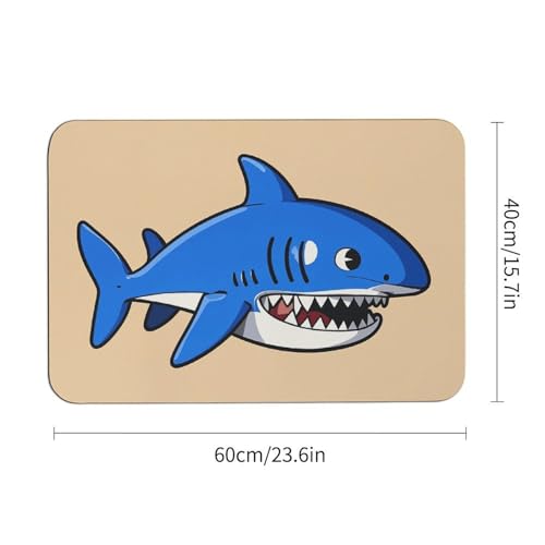 Tapis absorbant l'eau avec base antidérapante motif requin - 4