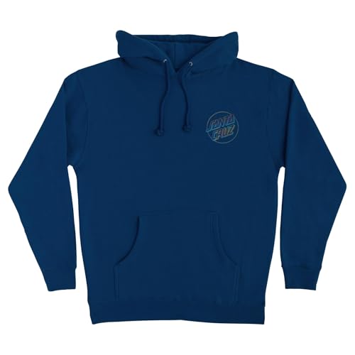 SANTA CRUZ Opus Dot P/O Hooded Heavyweight Sweatshirt Navy w/Oil Slick Foil Lg Mens