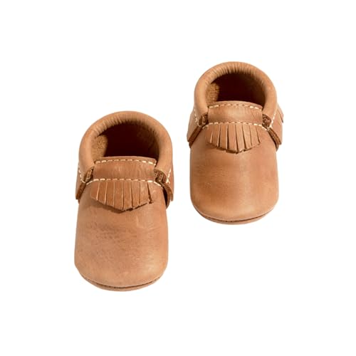 Image of Freshly Picked Classic Fringe Baby Moccasins, Premium Leather Baby Boy Moccasins and Baby Girl Moccasins Handmade in Utah, Hard or Soft Sole Baby Shoes
