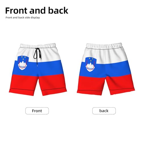 Flag of Slovenia Youth Beach Pants, Soft and Breathable, with Drawstring Waist, Suitable for Sports and Leisure.2