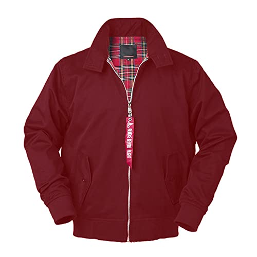 Bomber jacket homme business décontracté bordeaux à col montant pour le printemps et l'automne
