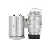 Cryfokt 60-fache Mini-Taschenlupe mit Hellem LED-Licht, Einstellbarer Fokus für die Eingehende Untersuchung von Juwelen, Ideal für Labor und Juweliergeschäft