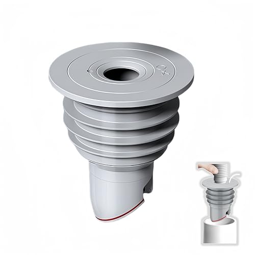 COLDDD Washing Machine Drain Hose Seal, Anti-Odor Floor Drain Plug Sewer Pipe Seal Ring Sealing Cover, Washing Machine Sealing Plug (L(60-65mm)), Gray