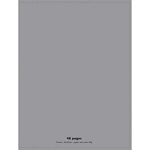 Lot de 10 Cahiers piqûre, 96 pages, Grands carreaux Seyès, Format 21 x 29,7 cm, Couverture polypro GRIS
