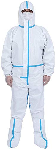 Harsuccting Disposable Full Body Protective Coverall,(1 suit,M)