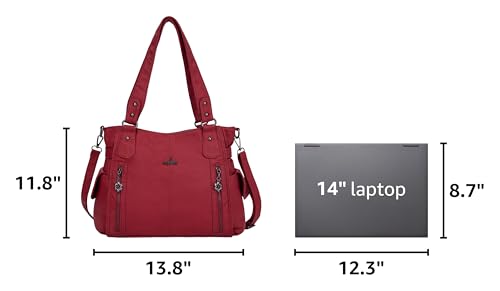 Image of Angel Kiss Handbags for Womens Top-Handle Hobo Purse Roomy Casual Shoulder Bags PU Tote Satchel Purse for Women