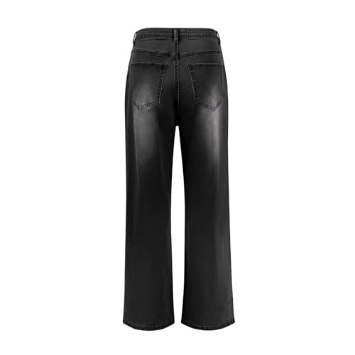 Wide Leg Jeans for Women Baggy Stretchy High Waist Loose Fit Casual with Pockets Boyfriend Denim Pants Y2k Linen Barrel Pants4
