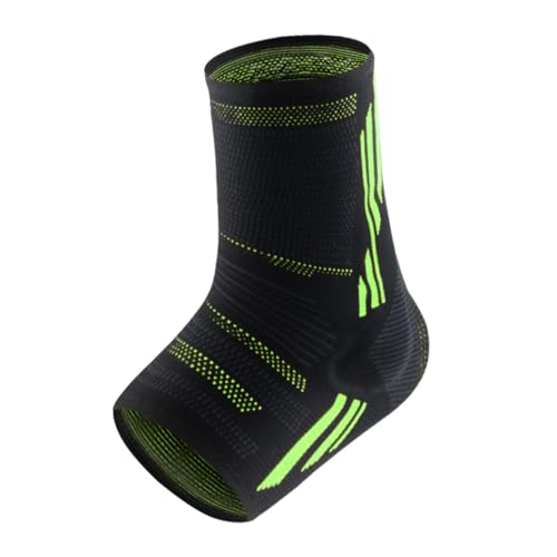 BEBEMOKO 1Pc Ankle Support Sleeve for Men Women Black Green Ankle Guard Breathable Design for Sports Running Basketball and Weightlifting Injury Prevention