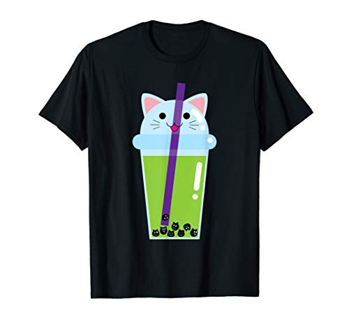 Cute Kawaii Bubble Tea Boba Milk Tea Cat Lover Gift Kit-Tea T-Shirt