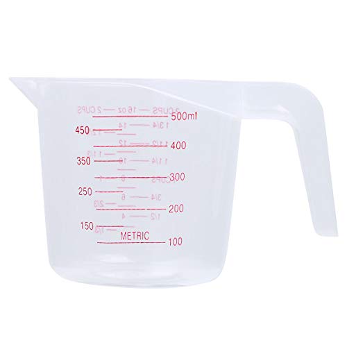 Vaso medidor plástico transparente 500 ml FEESHOW miniatura 1