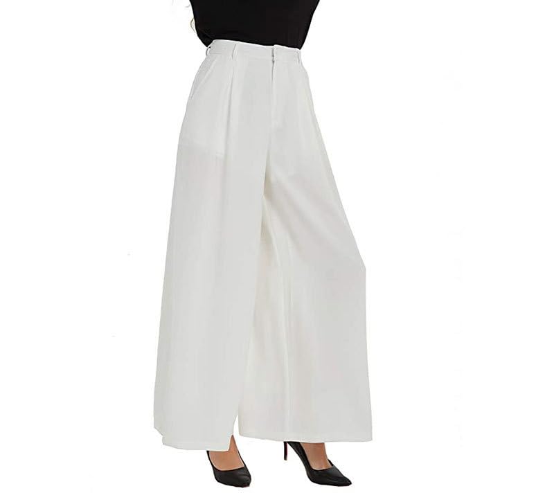 Women High Waist Casual Wide Leg Pants Elegant Work Pants Palazzo Pants Trousers with Pockets Lounge Pants Flowy