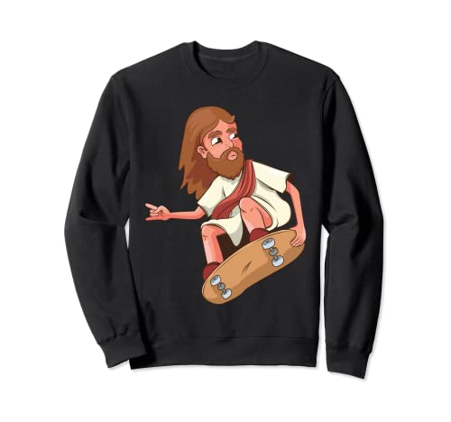 Jesús montado en monopatín Skater Sudadera