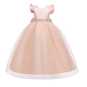 JJZXD Robes de fille de fleur for mariages tulle princesse casquette robes de guiche de fête de fête de fête for filles (Color : A, Size : 4T)