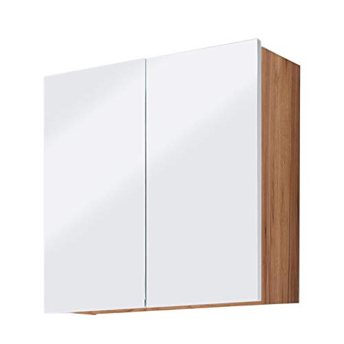 Trendteam Muebles Armario con espejo, Madera, Marrón, 60 x 60 x 22 cm