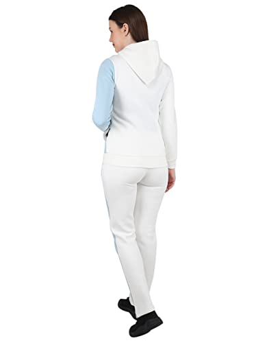 Image of Monte Carlo Womens Blend Poly Navy Blue Solid Hood Tracksuit