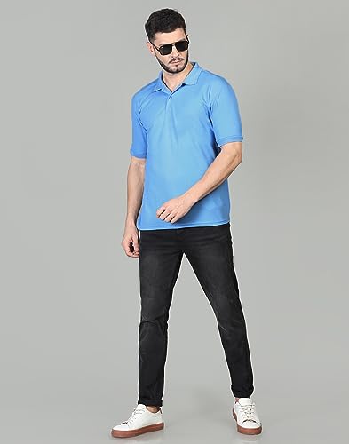 Image of INKKR Men's Casual Polo Neck Half Sleeve Solid T-Shirt (Pack-3)