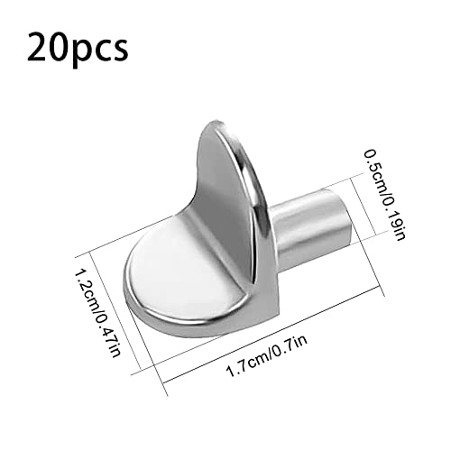 Shelf Support Pegs 20Pcs 5mm L Shape Metal Shelf Pegs for Kitchen Cabinet Bookcase Closet Wardrobe Cupboard Wood Glass Shelves Supports - Image 2