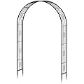 Arbuxzuy 83in Steel Garden Arch Arbor Trellis for Climbing Plants Outdoor,Yard,Garden,Climbing Plants 7ft Decorative Wire Lattice,Outdoor Wedding Arch(Black)