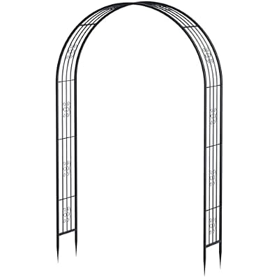 Arbuxzuy 83in Steel Garden Arch Arbor Trellis for Climbing Plants Outdoor,Yard,Garden,Climbing Plants 7ft Decorative Wire Lattice,Outdoor Wedding Arch(Black)