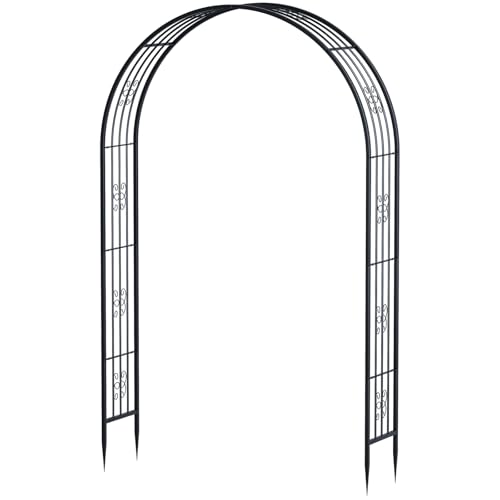 Arbuxzuy 83in Steel Garden Arch Arbor Trellis for Climbing Plants Outdoor,Yard,Garden,Climbing Plants 7ft Decorative Wire Lattice,Outdoor Wedding Arch(Black)