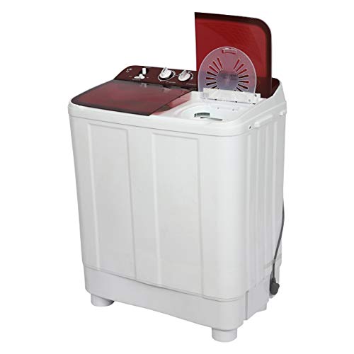 Image of Haier 7.6 kg Semi-Automatic Top Loading Washing Machine (HTW76-1159BT, Red)