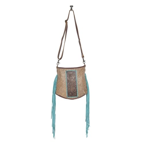 Myra Bag Western Leather Shoulder Bag for Women, Upcycled Crossbody Bag with Tassel - Querencia4