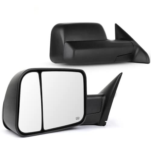 Scitoo Towing Mirrors Replace Mirror Parts With Power Heated Function Compatible For Fit 2010-2016 For Dodge 1500 2500 3500 Models, Comes With Pair Mirrors #TOP25