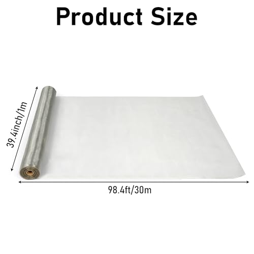 304 Stainless Steel Mesh Screen Roll 39.4 inch x 98.4 ft Window Screen Replacement Wire Mesh for Air Vent Window Door Patio Porch Mesh Barrier for Block Flying Insects