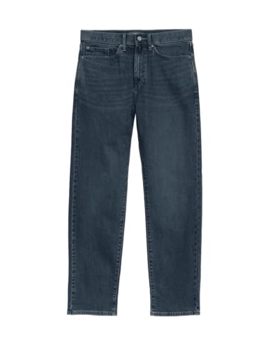 Image of Marks & Spencer Mens Light Wash Mid Rise Regular Fit Jeans