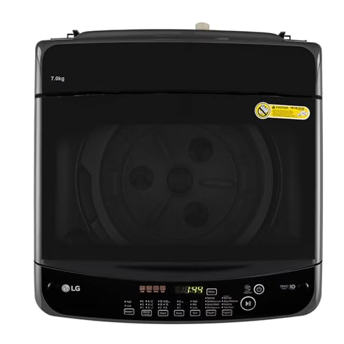 Image of LG 8 Kg Top Load Washing Machine, Smart Inverter Motor, Middle Black, T80SPMB1Z (2025 Model)