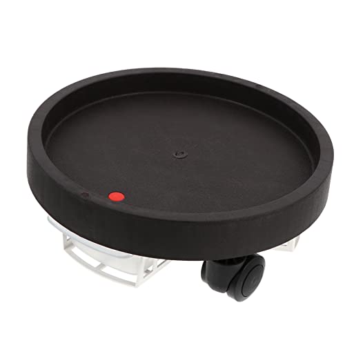 FONDOTIN Soporte para Plantas con Rueda y Bandeja Extraíble, Diámetro 19,5 Cm, Plástico Reforzado Marrón Oscuro, Móvil para Jardín y Balcón