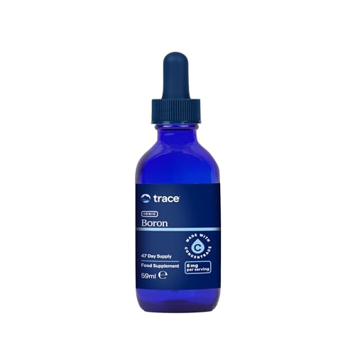 Trace Minerals - Boro Iónico Líquido | 6 mg de Boro | Apoya el Metabolismo Óseo, la Función Cerebral y las Articulaciones | Con Minerales Iónicos, Magnesio + Cloruro | 48 Porciones, 59 ml (1 Unidad)