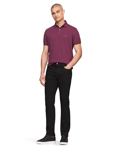 Image of Tommy Hilfiger Men's Short Sleeve Polo Shirts in Slim Fit with Stretch and Organic Pique Cotton