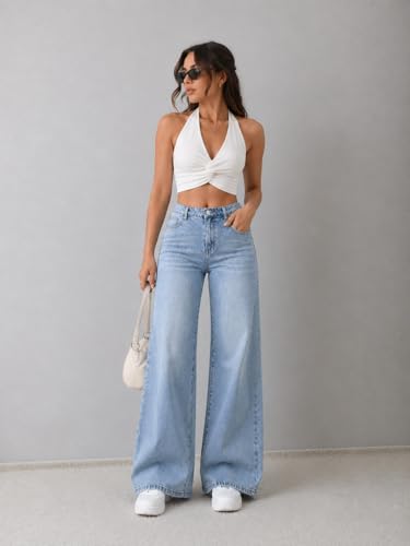 Image of ADBUCKS Baggy Jeans for Women || Women,s Loose Jean Pants || Oversized Jean's for Women's || Wide Leg Jean,s for Woman || Casual Jins for Woman's