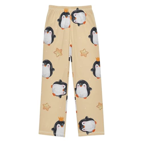 Cute Penguin Boys Pants Boys Athletic Pants Long Pant for Boy with Pockets Wide-Leg Size 6-14Y