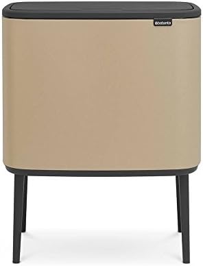 Brabantia Bo Touch Bin - 11L + 23L Inner Buckets (Platinum) Waste/Recycling Kitchen Bin with Removable Compartments + Bin Bags