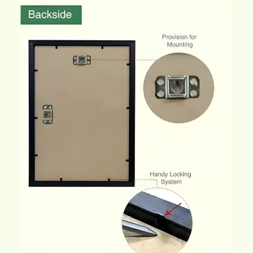 Image of Blank A4 Photo Frame - Black Picture Frames for Wall Decor and Table Top - Premium Synthetic Wood Frames with Acrylic Glass for Certificates, Documents and Home Decoration (Pack-4)